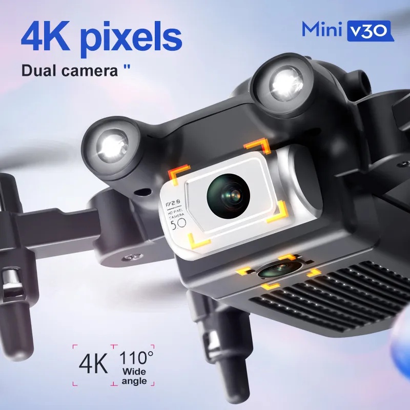 ミニV30 WiFi 4K HDデュアルカメラ搭載 障害物回 - Drone Camera 4K のレビューと価格