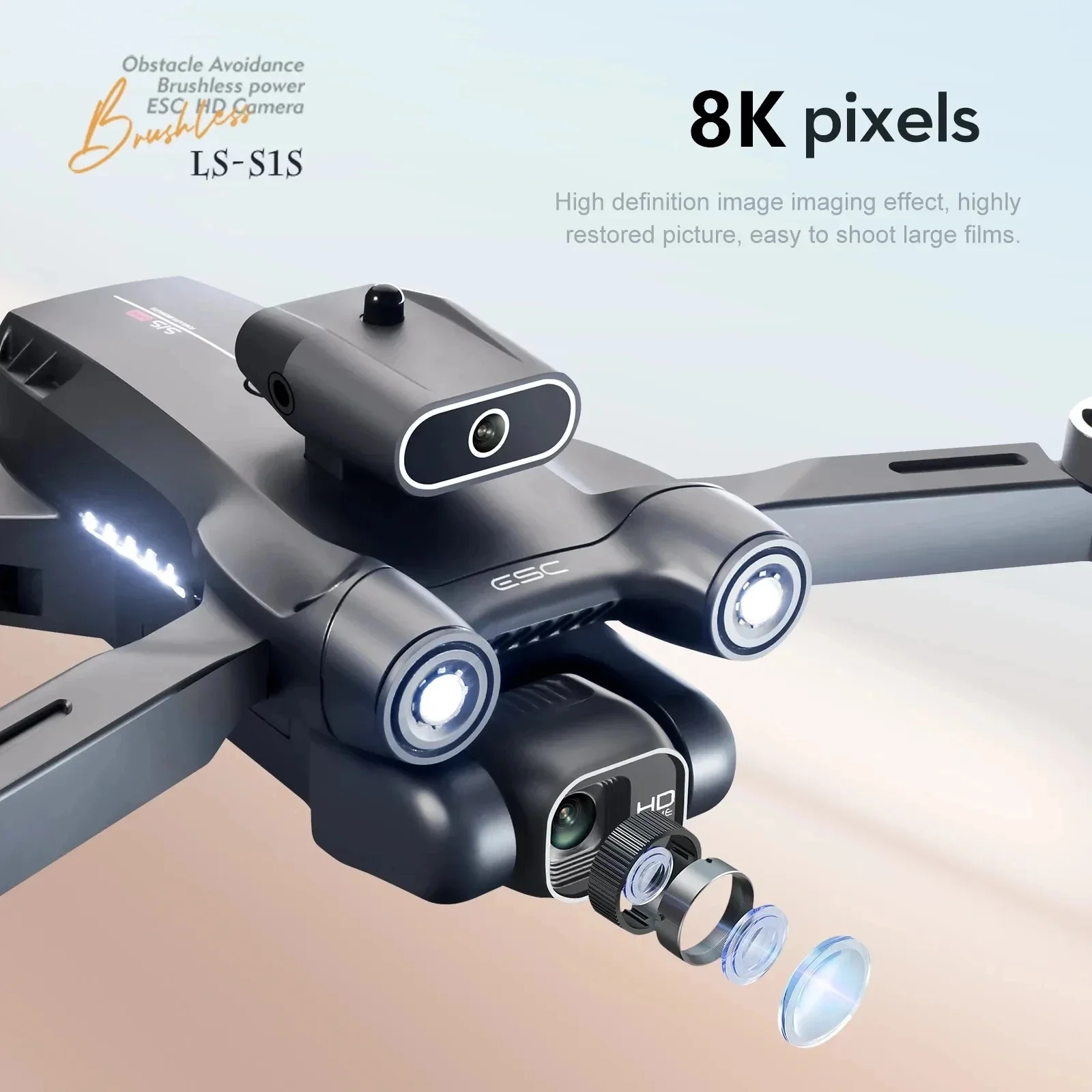 プロのブラシレスモーター付きドローン,GPS付きクワッドコプ - Drone Camera Hd のレビューと価格