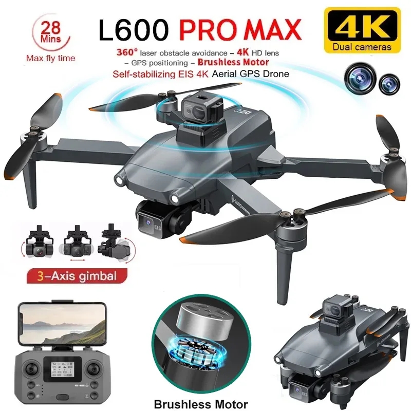 L600 プロマックス GPS ドローンプロフェッショナル  - Drone Camera 4K のレビューと価格